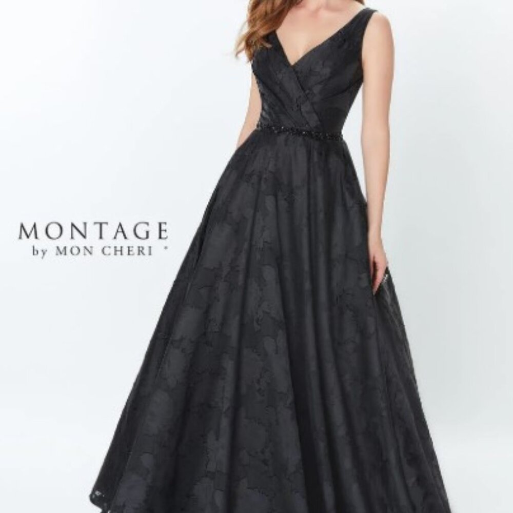 Black Montage By Mon Cheri Organza Ball Gown Dress - Size 26